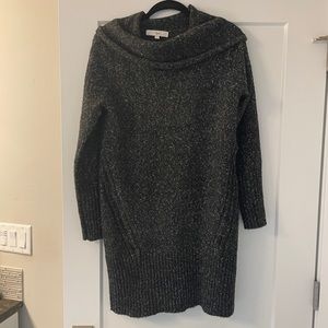 Ripe Maternity Cowl Neck Knit Dress, dark grey, size small